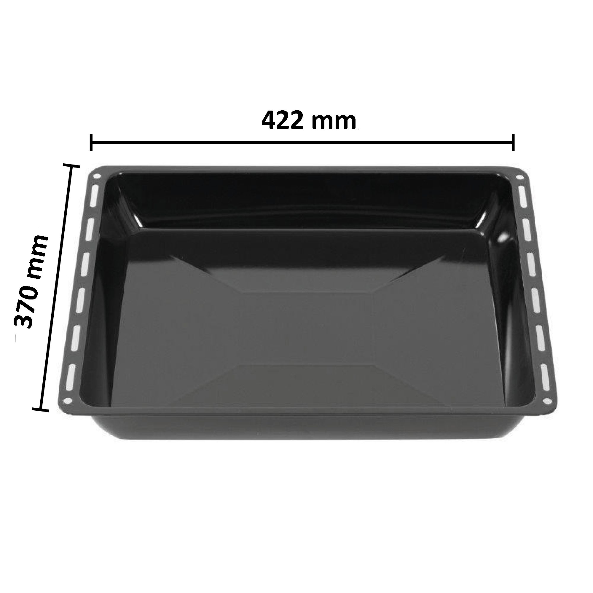 ICQN Backblech 422 x 370 x 45 mm, Fettpfanne für Backofen und Herd, Emailliert, (1-St), Passend für ELECTROLUX, AEG, IKEA, ZANUSSI, JUNO, Kratzfest & Rostfrei