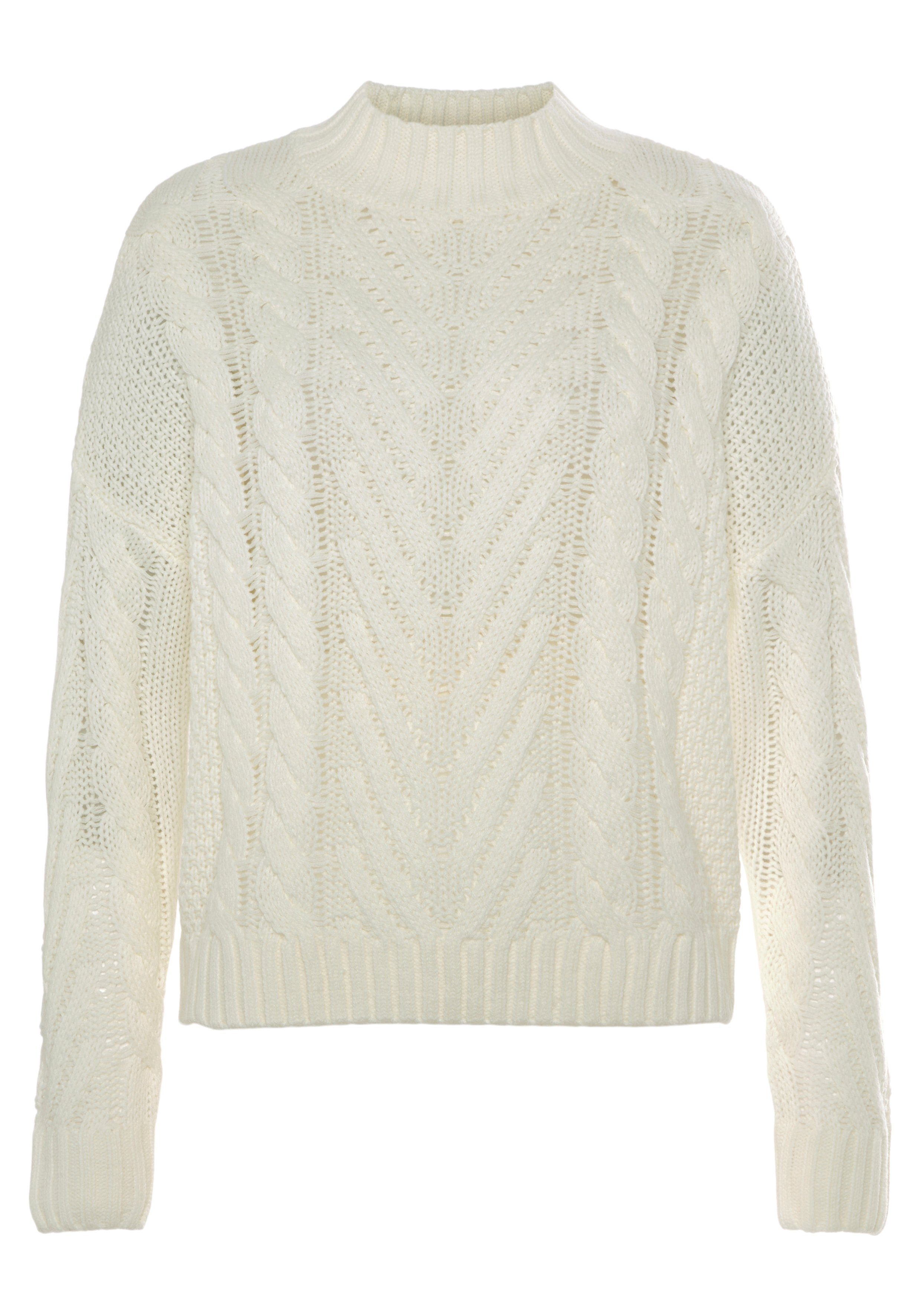 LASCANA Stehkragenpullover creme