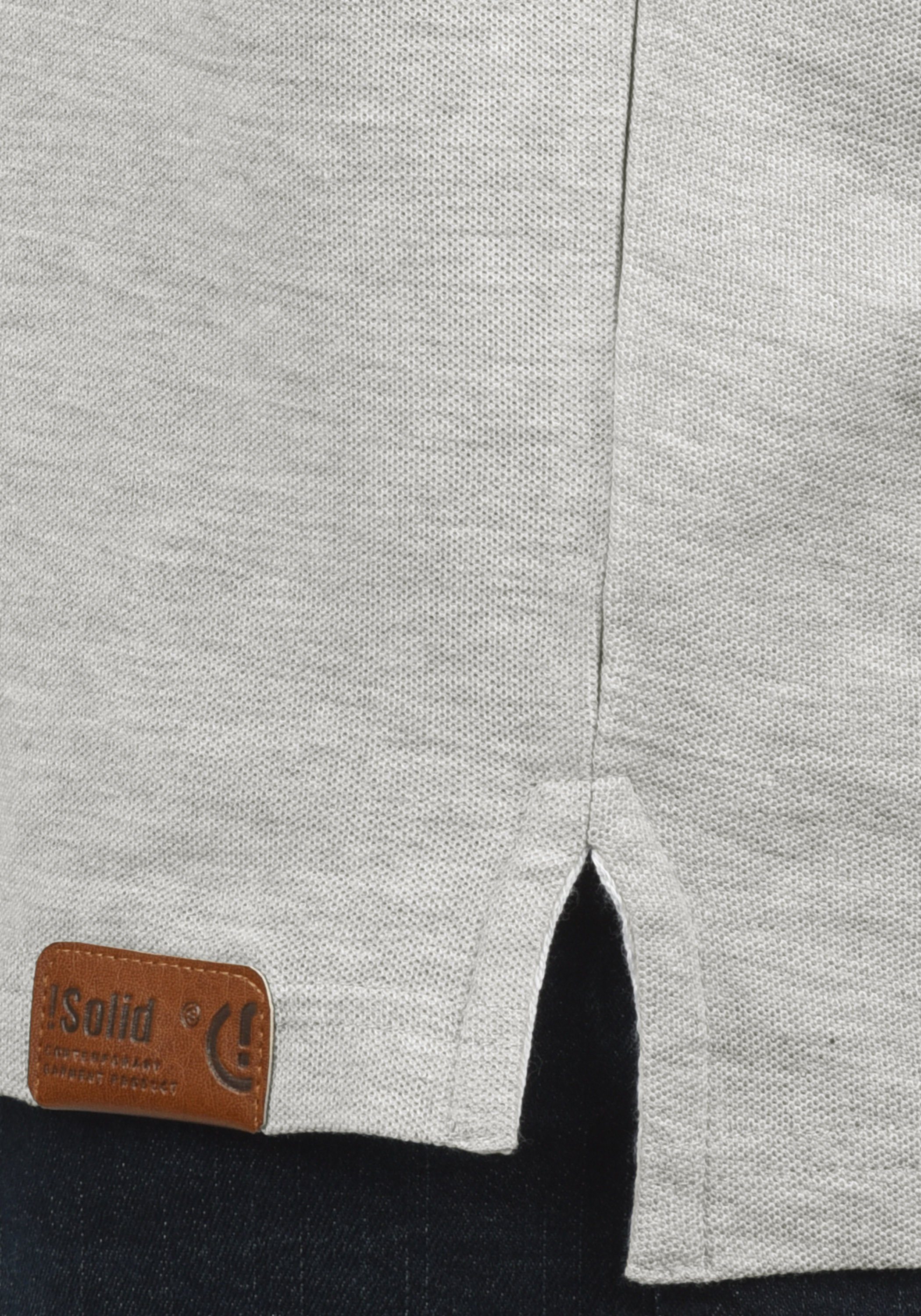 Solid Poloshirt verlängerter mit (8242) Grey Polo Melange Rückenpartie SDTripPolo Light