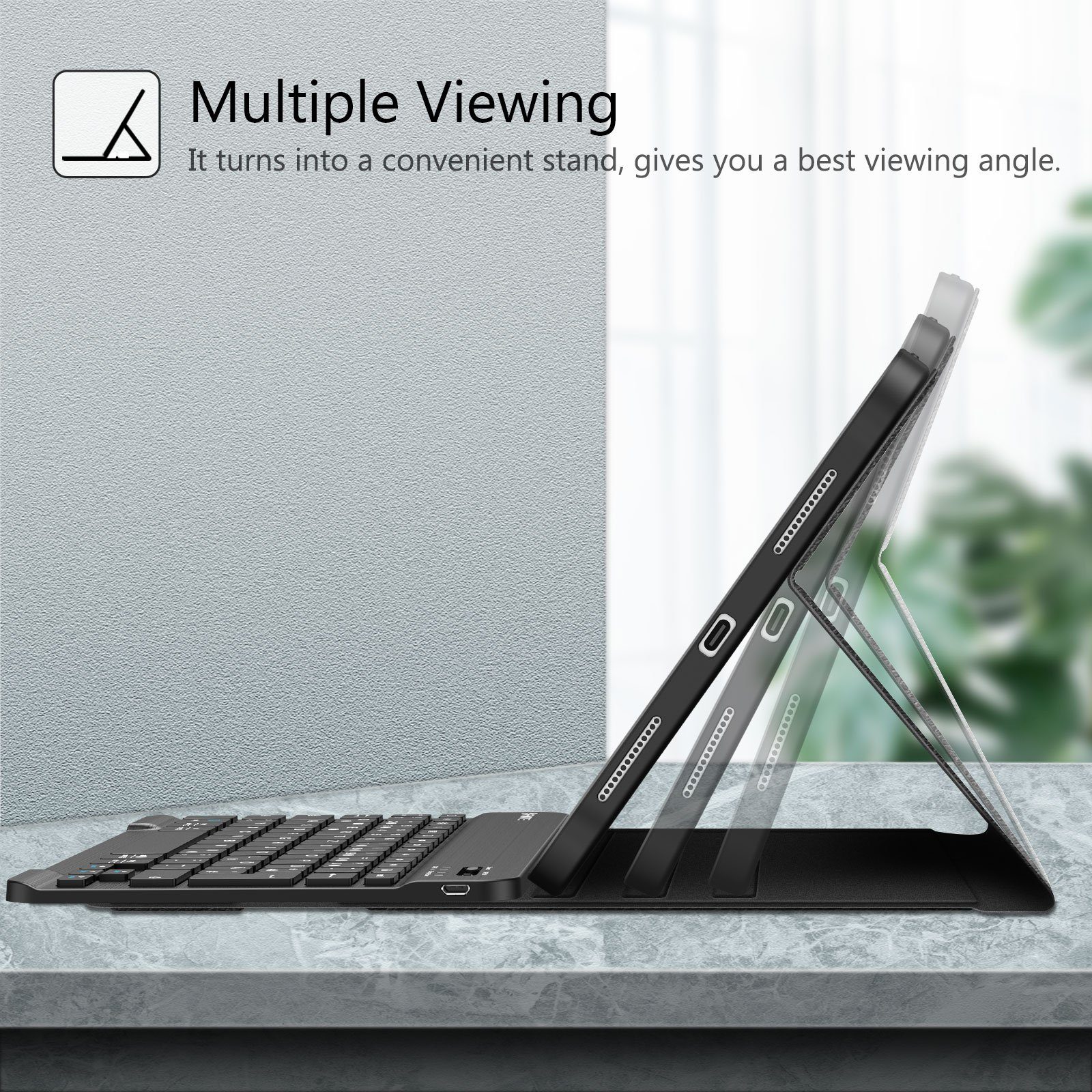Fintie für iPad 11. Generation 11" 2025(A16), iPad 10. Generation 2022 10.9" Apple-Tastatur (Case mit Pencil Halter, magnetisch Abnehmbarer Tastatur(QWERTZ Layo – Bild 4 von 5