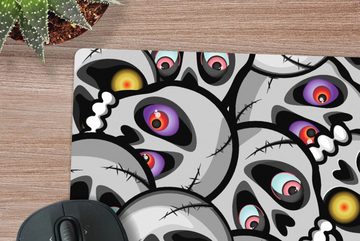MuchoWow Gaming Mauspad Schädel - Muster - Augen (1-St), Mousepad mit Rutschfester Unterseite, Gaming, 40x40 cm, XXL, Großes