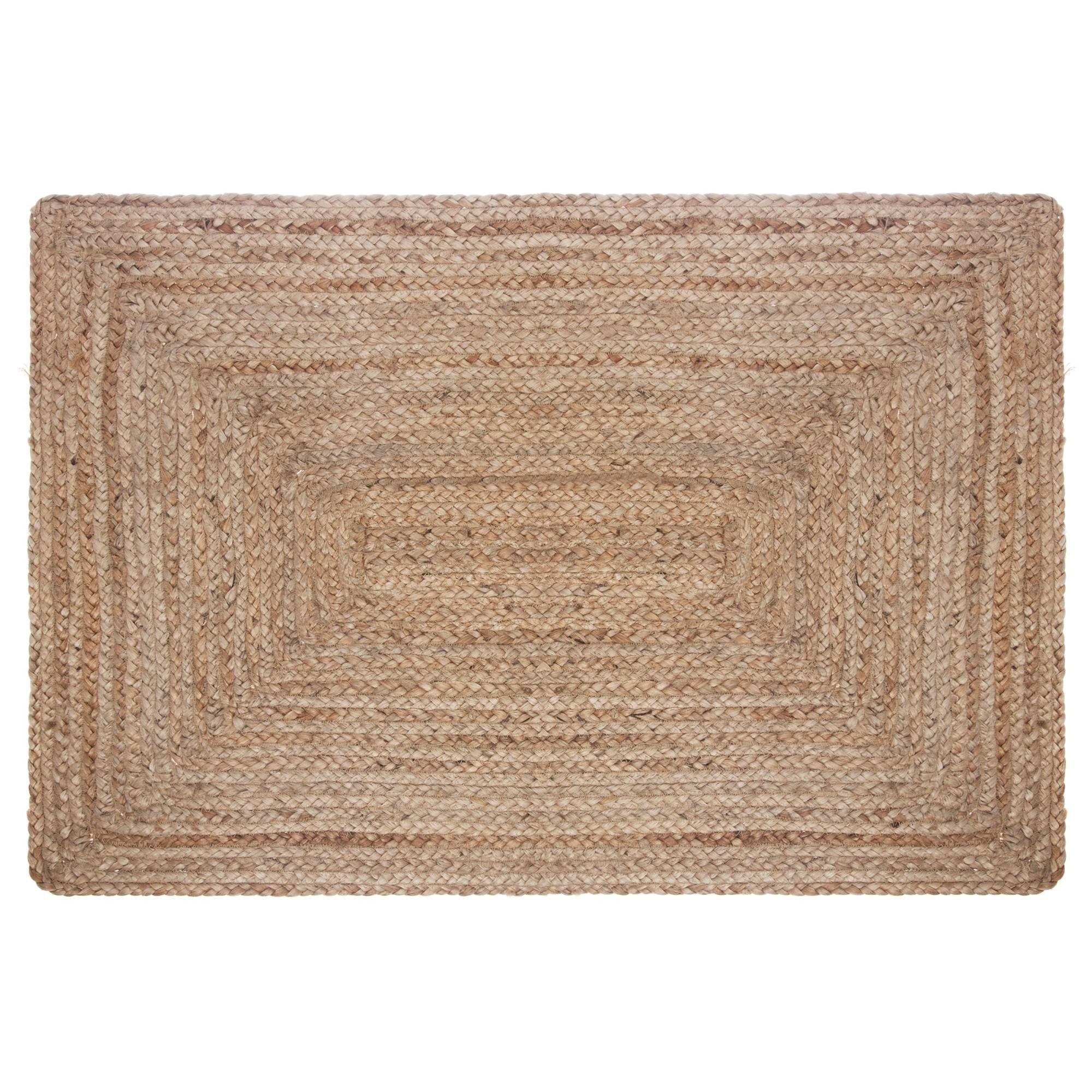 Atmosphera Créateur d'intérieur Teppich Geflochtener Teppich aus Jute, 60 x 90 cm, rechteckig