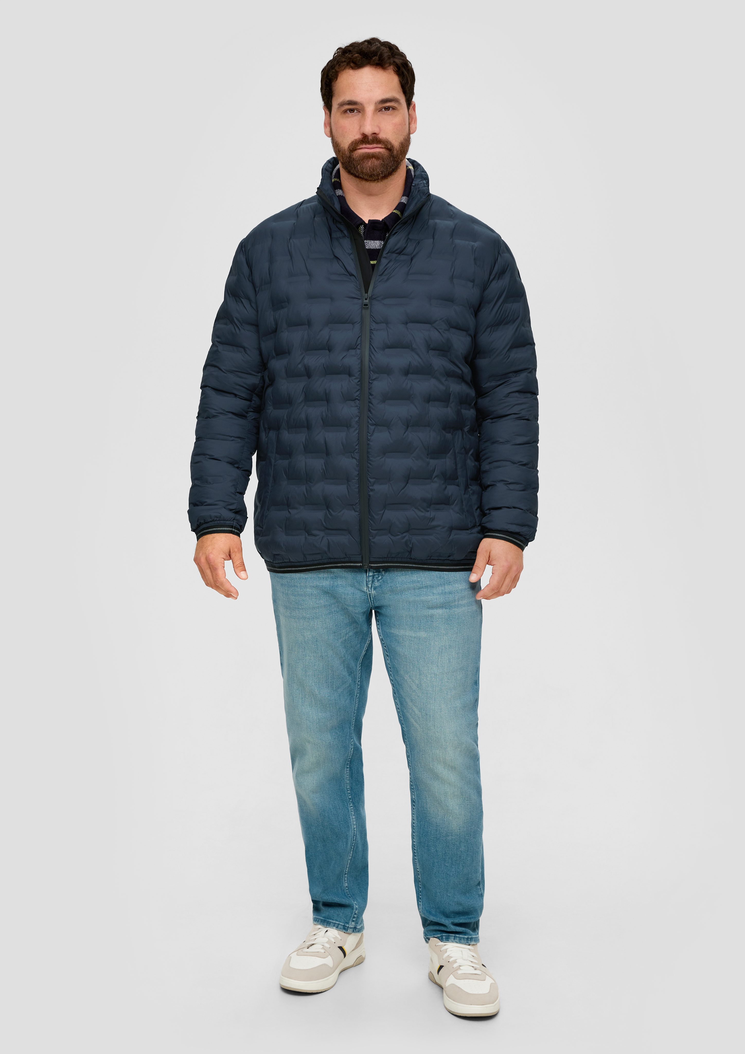 s.Oliver Outdoorjacke Jacke mit Reißverschlusstaschen navy Applikation