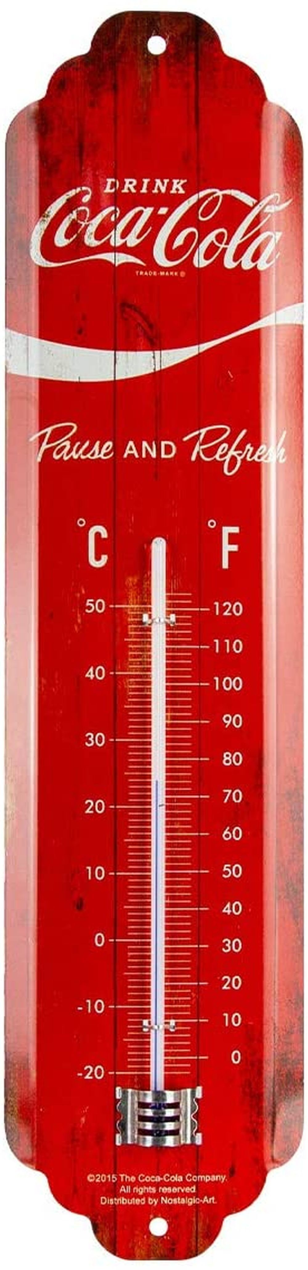 Nostalgic-Art Raumthermometer Retro Metall-Thermometer Innen Analog - Coca-Cola Logo Red