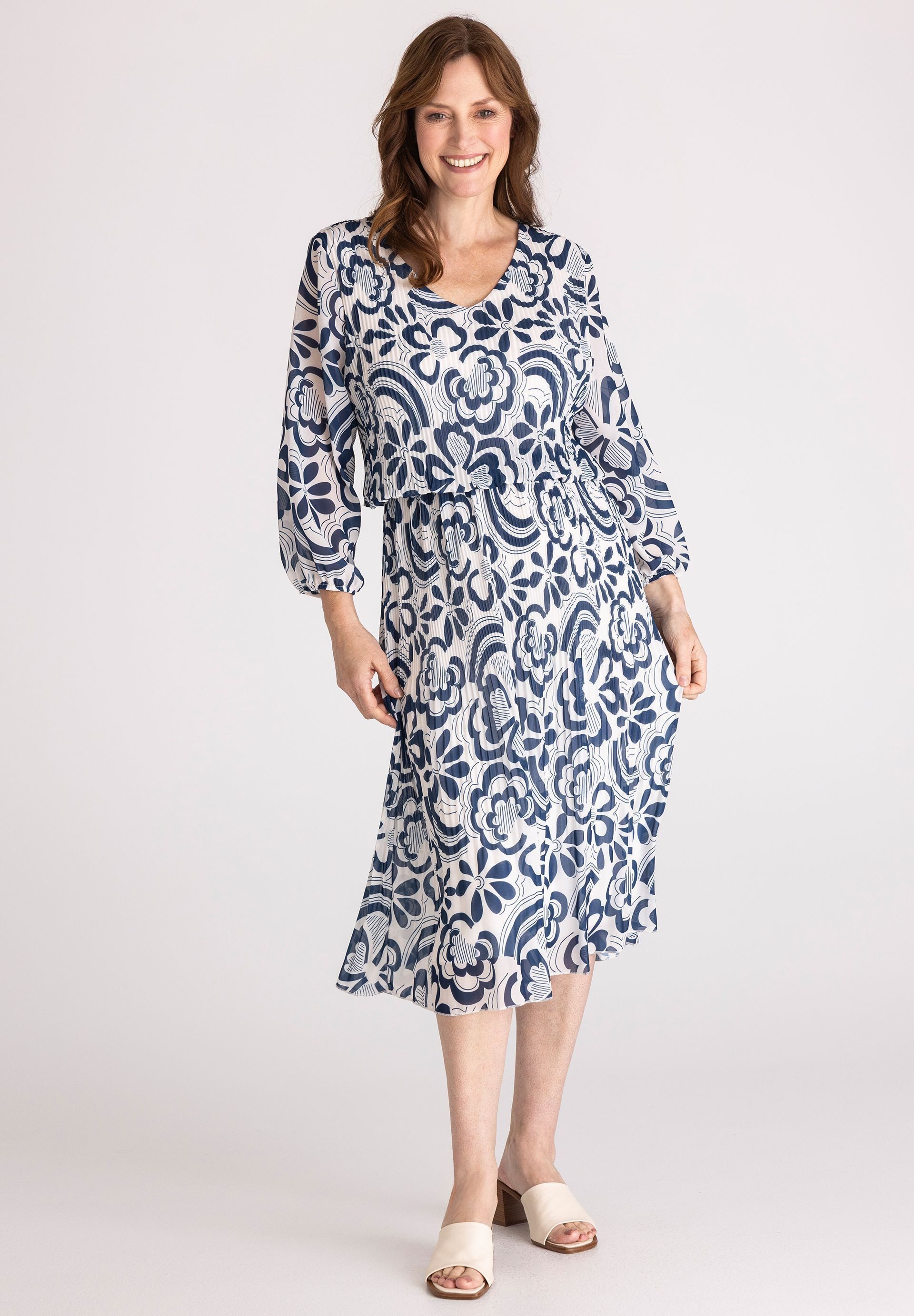 FRANK WALDER Jerseykleid mit Gummizug