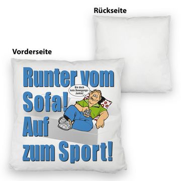 speecheese Dekokissen Auf zum Sport! Motivations Kissen satiniert mit Text in blau und