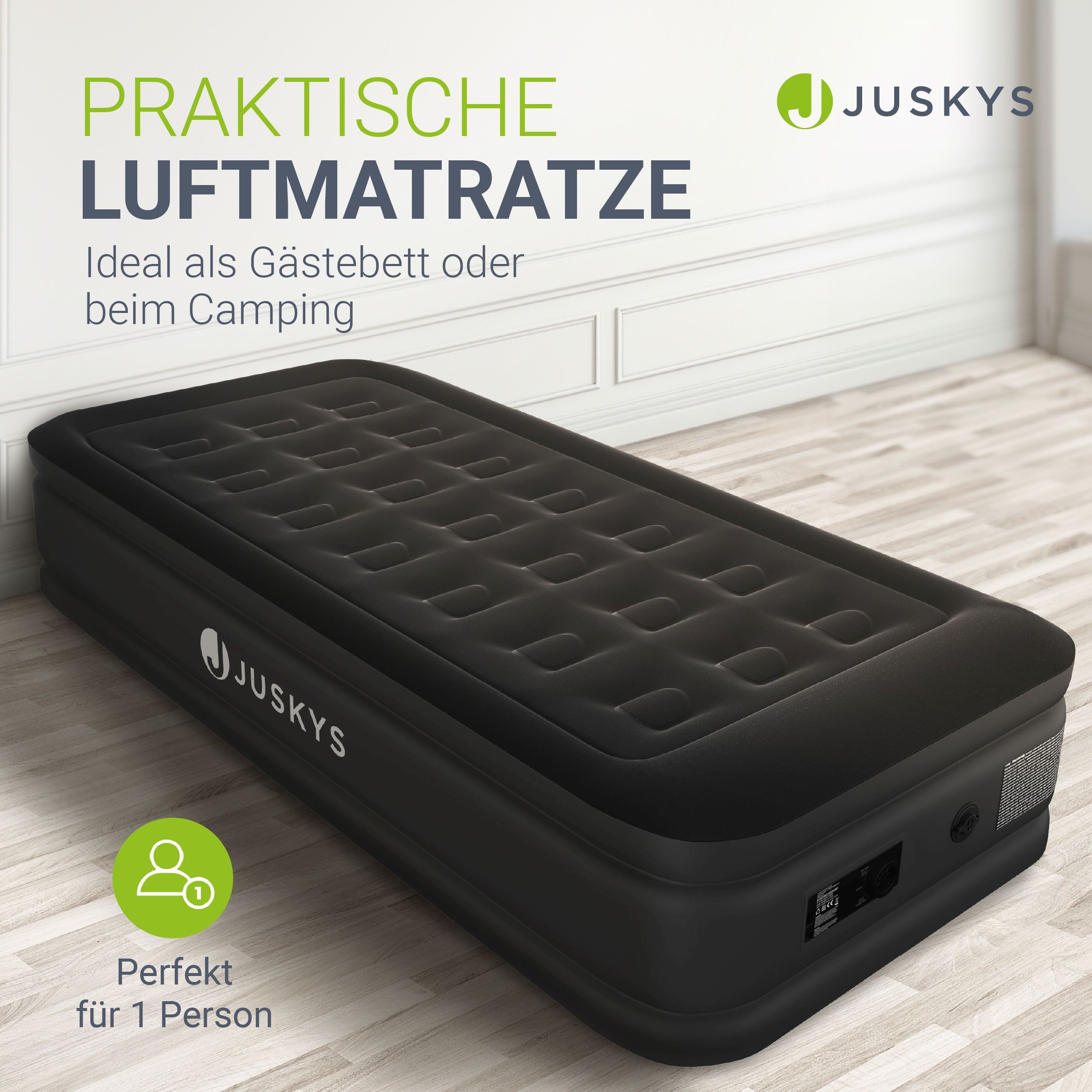 Juskys Luftmatratze Sapri, Einzel-Luftbett, selbstaufblasend, wasserdicht, günstig online kaufen