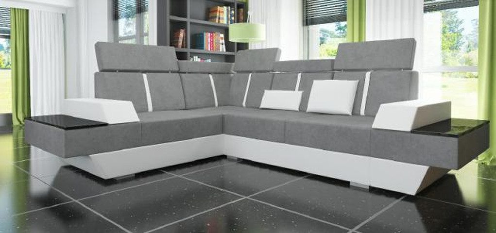 Xlmoebel Ecksofa Designer Wohnlandschaft mit USB-Anschluss in hochwertigem Stoff, Hergestellt in Europa