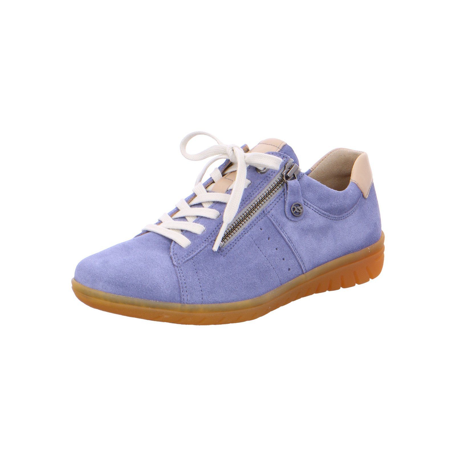 Hartjes XS Casual - Damen Schuhe Schnürschuh Sneaker Velours blau