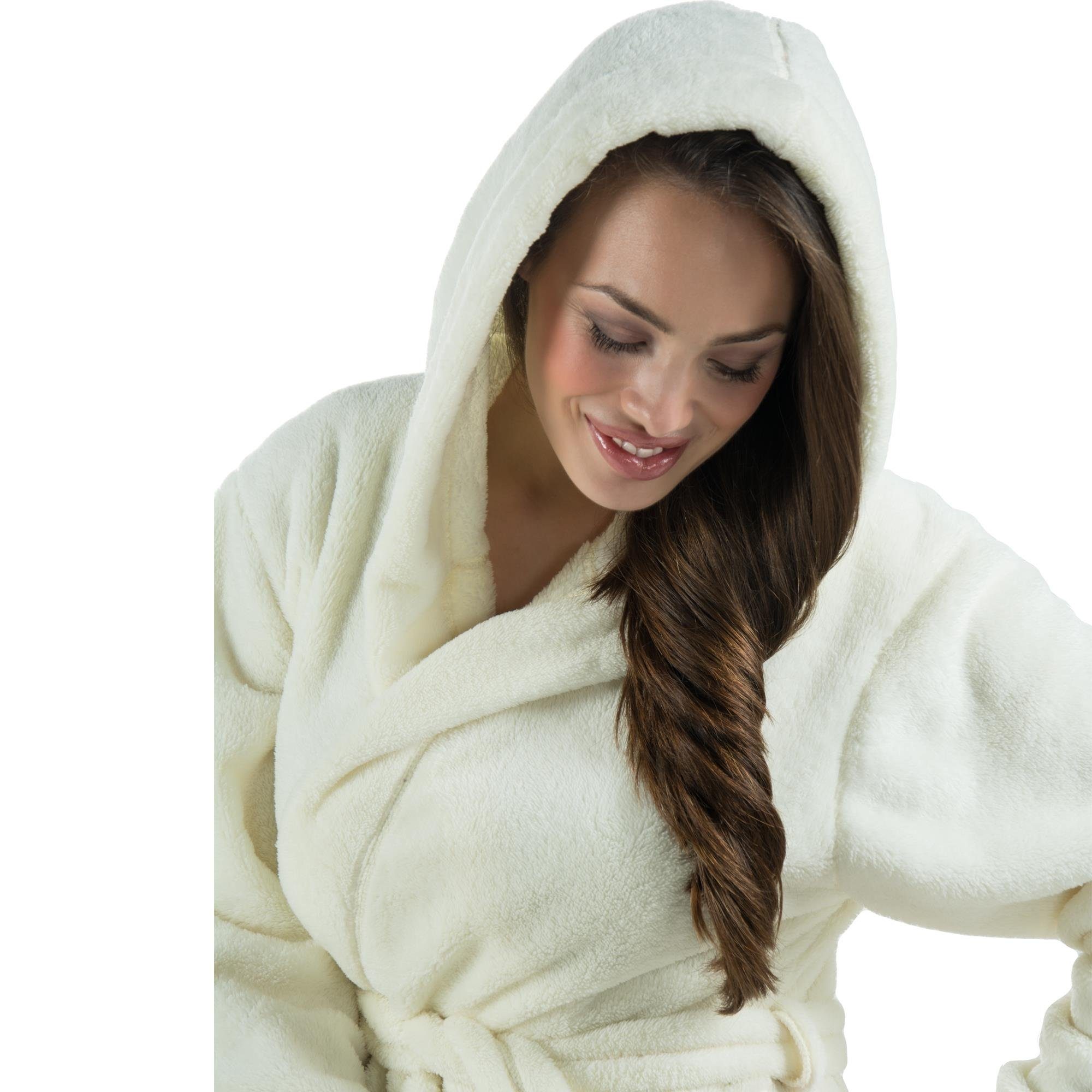 CelinaTex Bademantel Morgenmantel Damen kurz Fleece günstig online kaufen