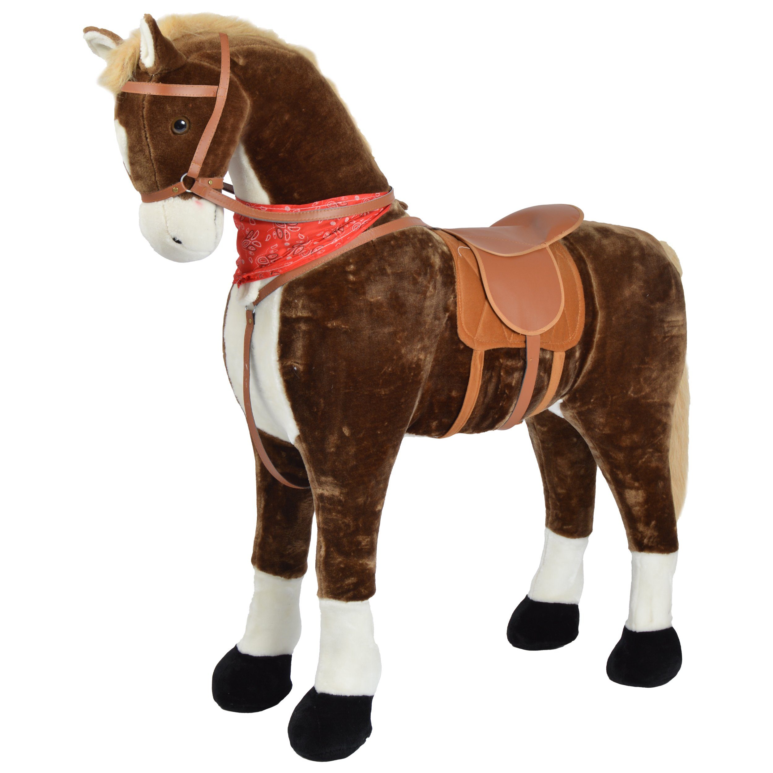 Pink Papaya Stehpferd Giant XXL 125 cm Kinder Stehpferd zum Reiten Plüschpferd, Fast lebensgroßes Spielpferd mit Sounds bis 100kg belastbar