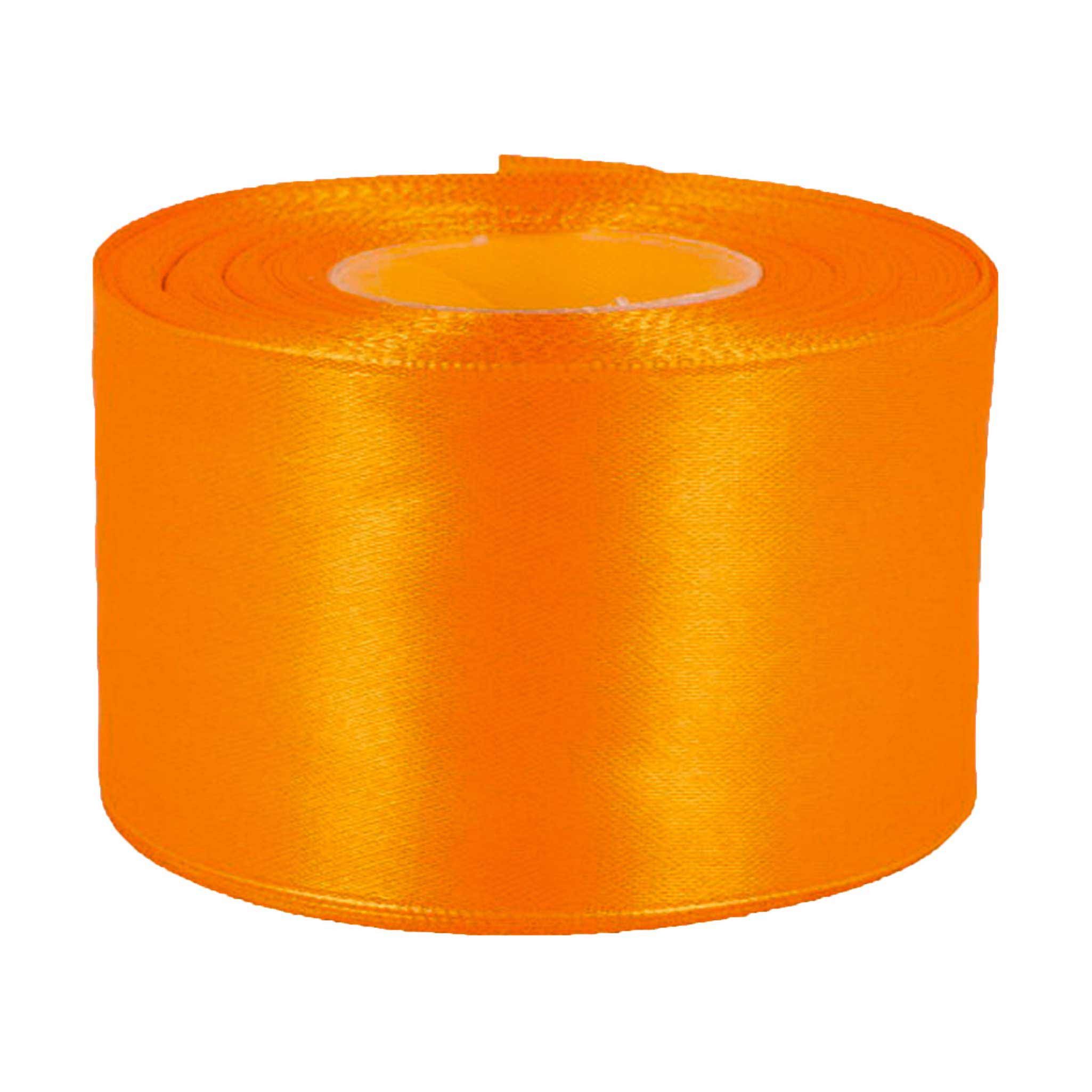 maDDma Satinband 27m Satinband 50mm Geschenkband Dekoband Verpackungsband, orange