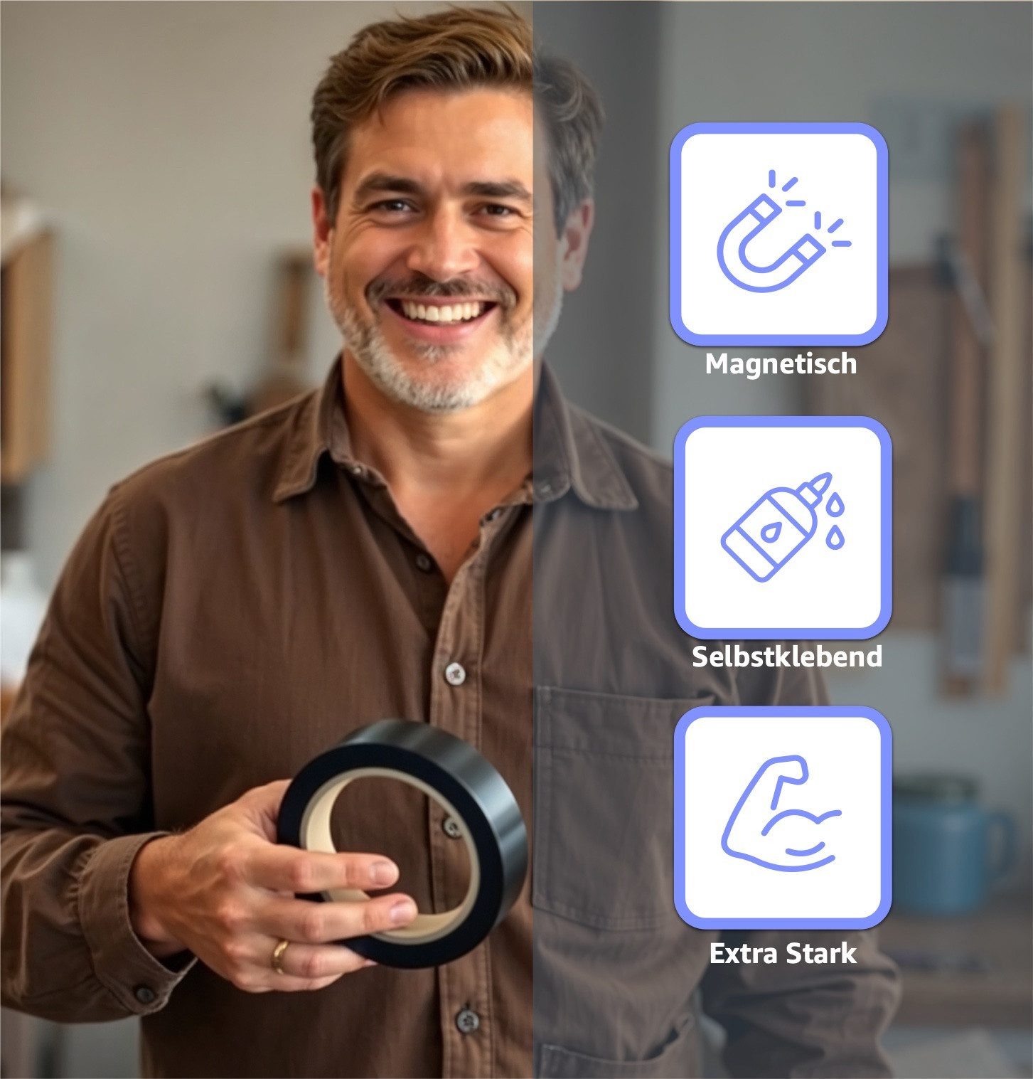 toolmate® Klebeband 1x 3m Magnetklebeband Magnetstreifen günstig online kaufen