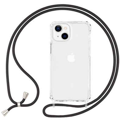 Nalia Handykette Apple iPhone 13, Klare Hybrid Hülle mit Kette / Schutzhülle zum Umhängen / Handyband