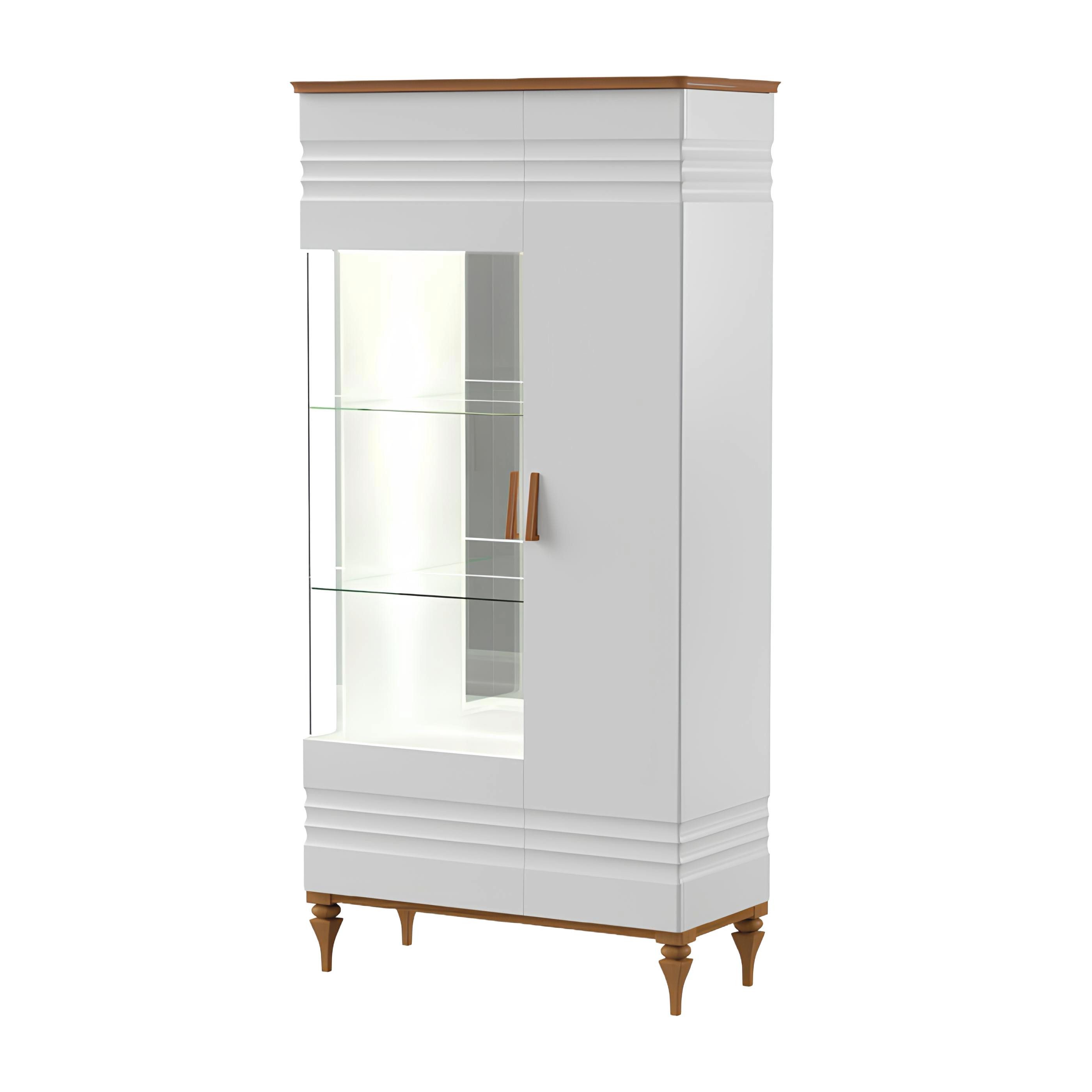 Xlmoebel Vitrine Traditionelle Glasvitrine Комоди Vitrinen Schrank Glasregal TO-W2 (Model Torino TO-W2) Hergestellt in Europa