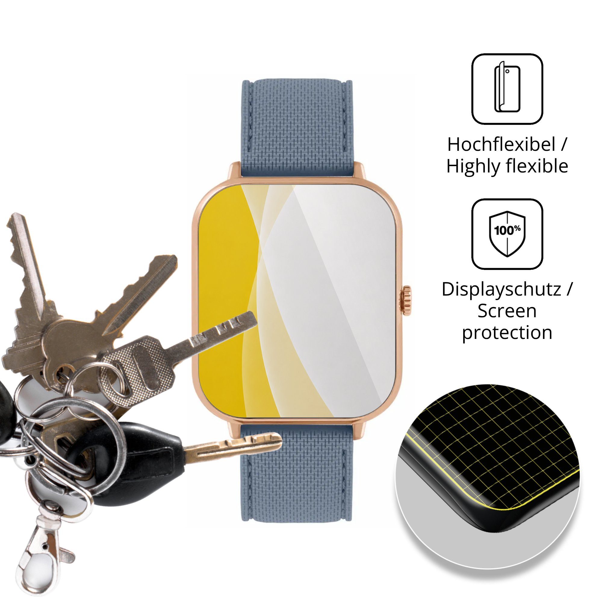 dipos Displayschutzfolie Schutzfolie für Reflex Active Venture 400 S AMOLED, 2 Stück, Displayschutz Schutz Folie Made in Germany