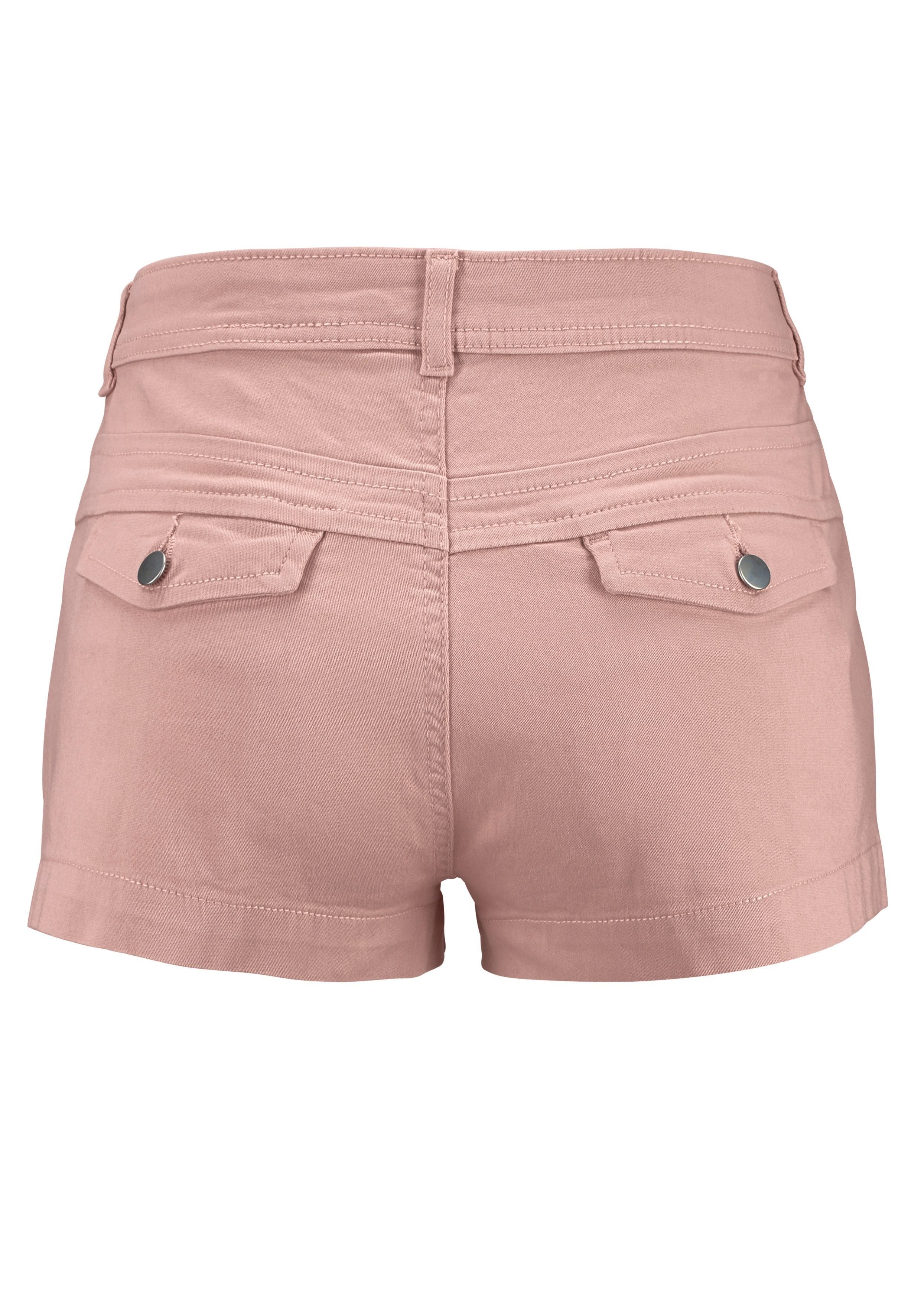 LASCANA Shorts aus elastischer, sommerlicher Baumwollware mit Taschen, kurze Hose, Freizeitlook, Sommerhose
