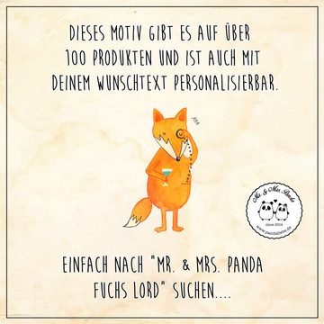 Mr. & Mrs. Panda Shopper Fuchs Lord - Türkis Pastell - Geschenk, Monokel, Freizeittasche, Beut (1-tlg), Einzigartige Designs