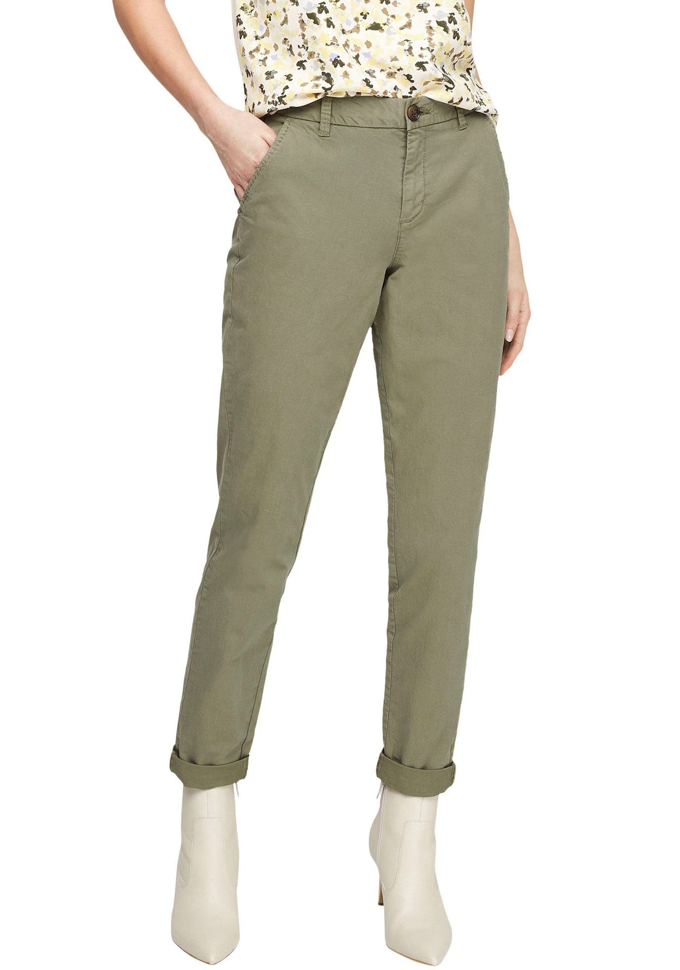 mit krempelbarem Chinohose individuell s.Oliver light-khaki Beinabschluss