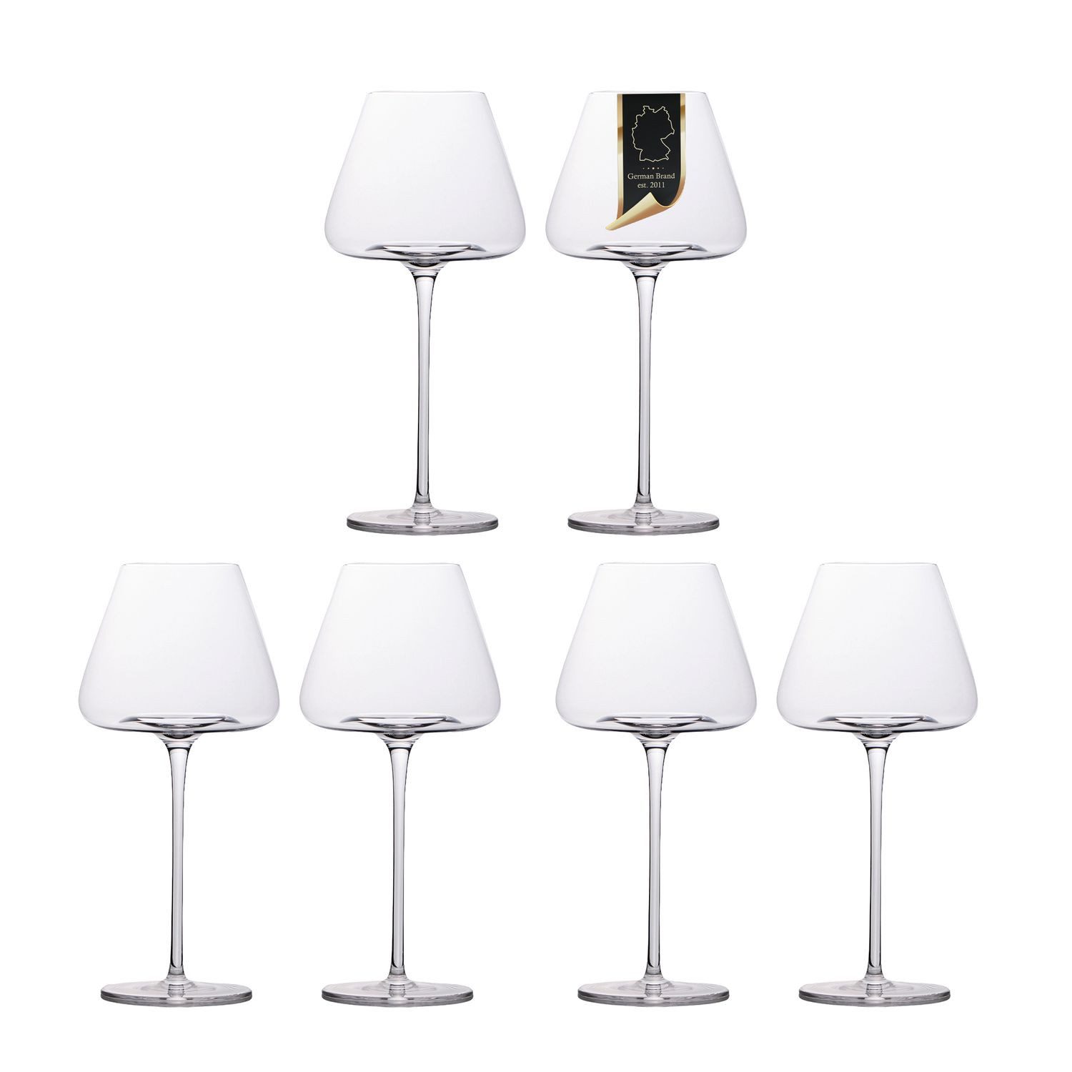 Intirilife Weinglas, 6-tlg., Glas, 6x Wein Glas 600ml Rotwein Glas Kelch Spülmaschinenfest Kristallglas