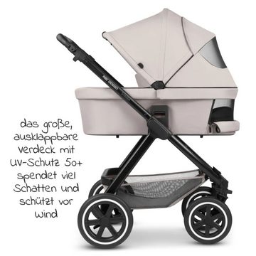 ABC Design Kombi-Kinderwagen Samba - 3in1 -Set - Powder, Kinderwagen Buggy mit Babywanne, Babyschale, Sportsitz, Regenschutz