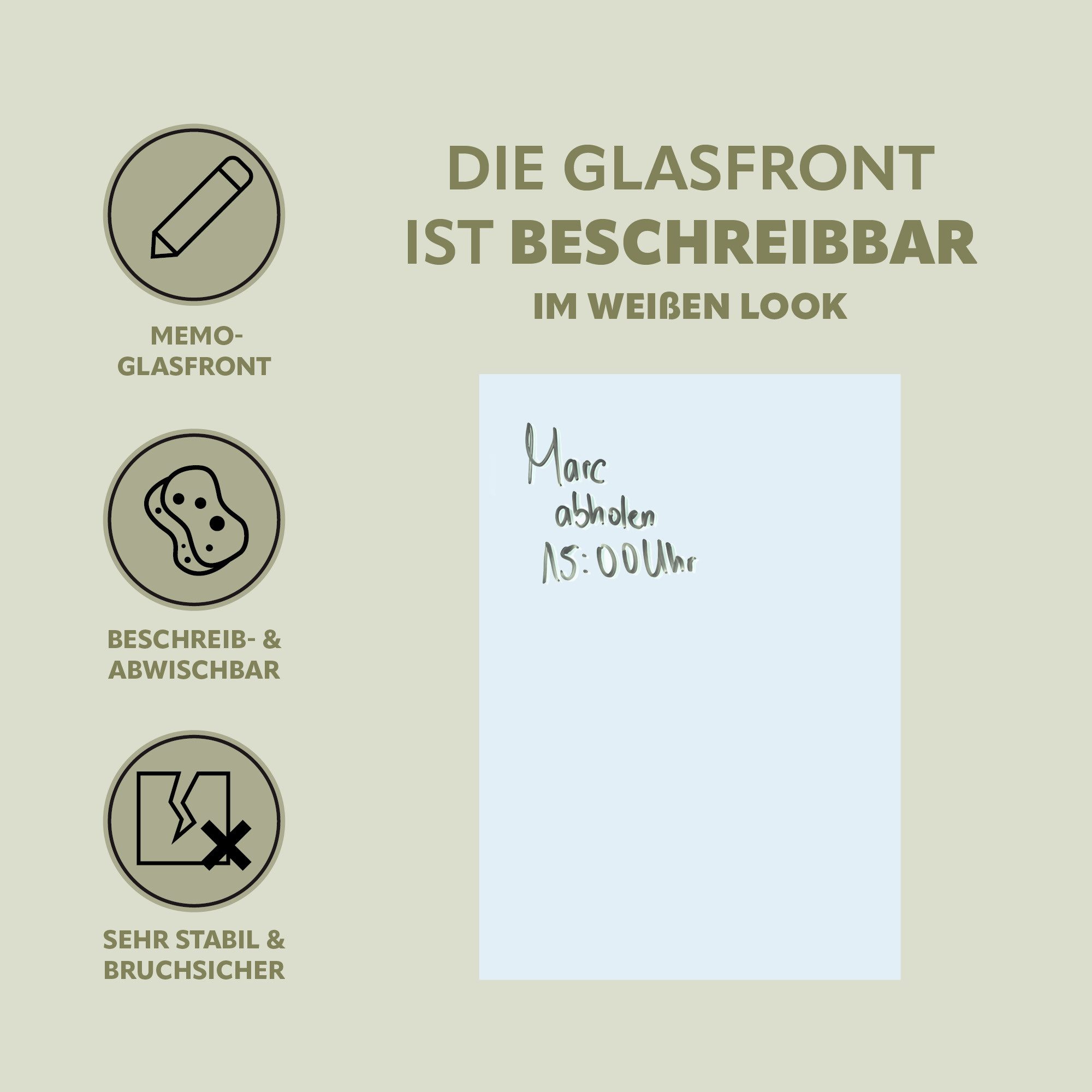 bremermann Schlüsselkasten Schlüsselkasten mit weißer Glasfront, beschreibbar, 8 Haken 6 Magnete