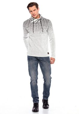 Cipo & Baxx Strickpullover mit Hahnentritt-Muster