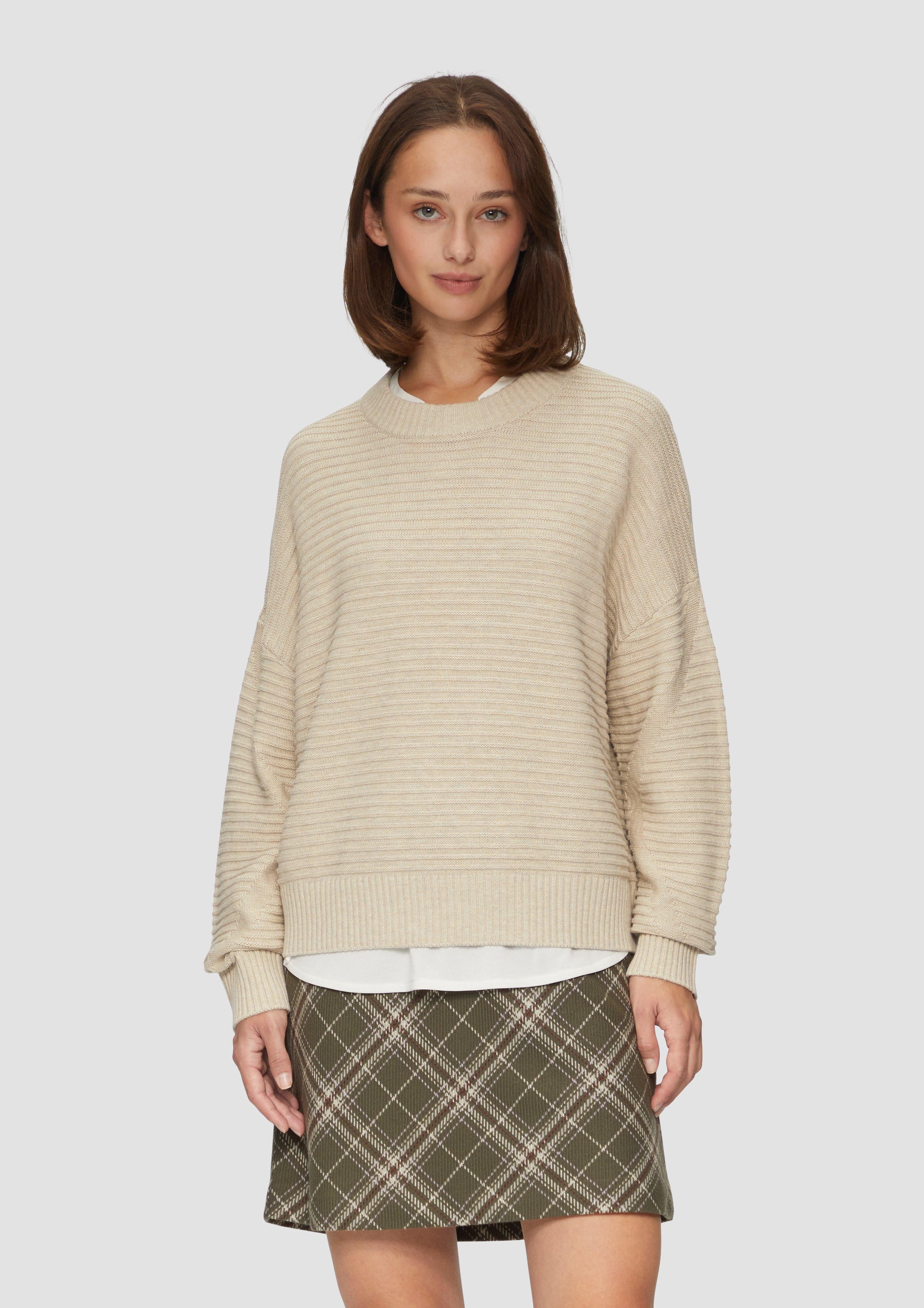 s.Oliver Strickpullover Oversized Strickpullover mit Ottoman-Struktur günstig online kaufen