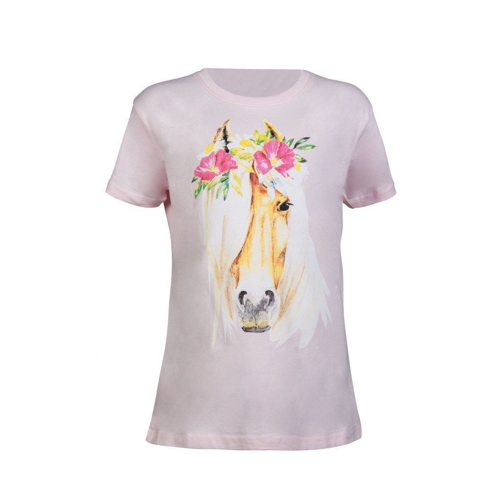 HKM T-Shirt Horse Flower rosa Pferdemotiv Kinder Shirt Pferdemotiv
