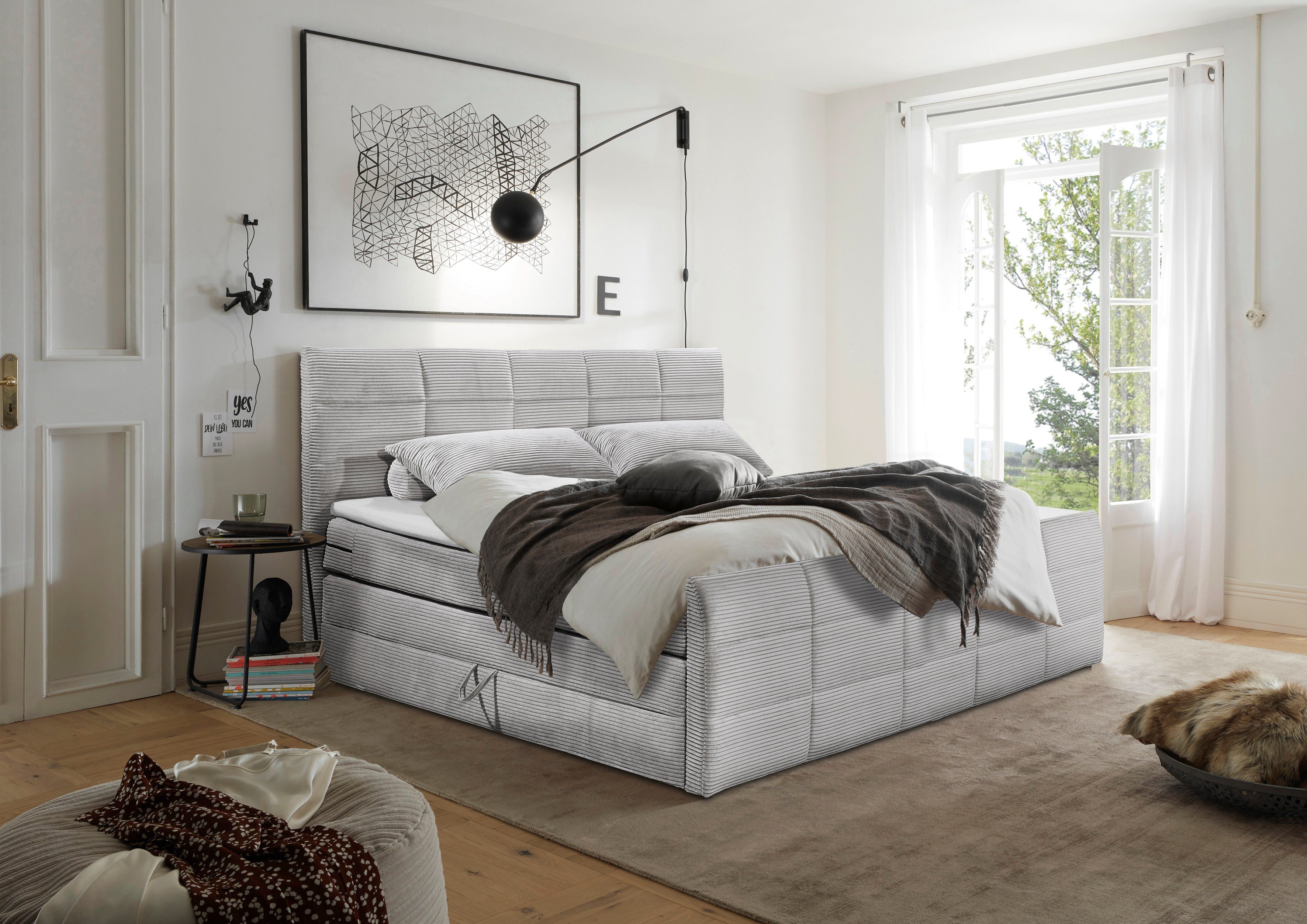 ED EXCITING DESIGN Boxspringbett "Bolivia" harte Seite mit Kokosmatte, weic günstig online kaufen