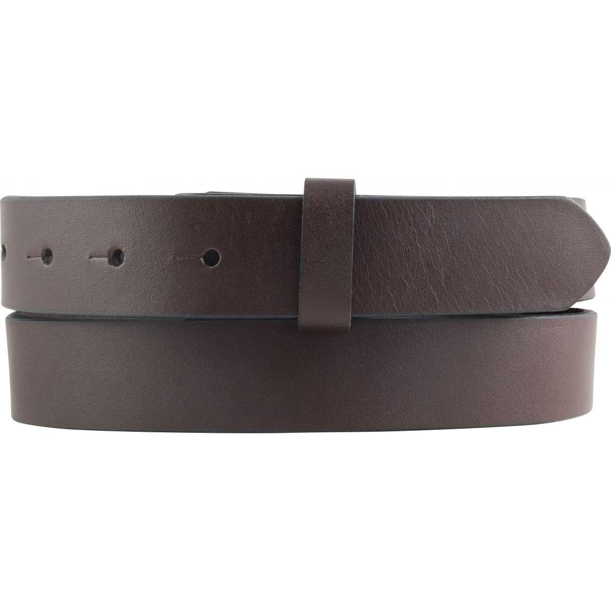 BELTINGER Ledergürtel Überlängen-Gürtel aus Vollrindleder ohne Schnalle 3 cm - 120-180 cm Le Braun