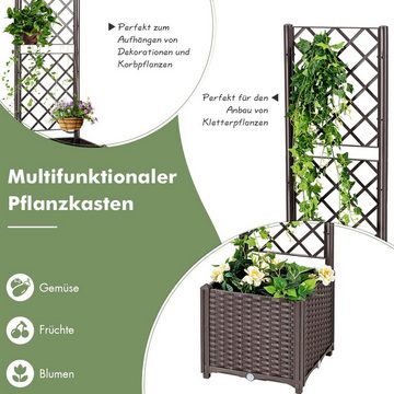 COSTWAY Blumenkasten, Pflanzkasten mit Rankgitter, für Garten, Hof, Balkon