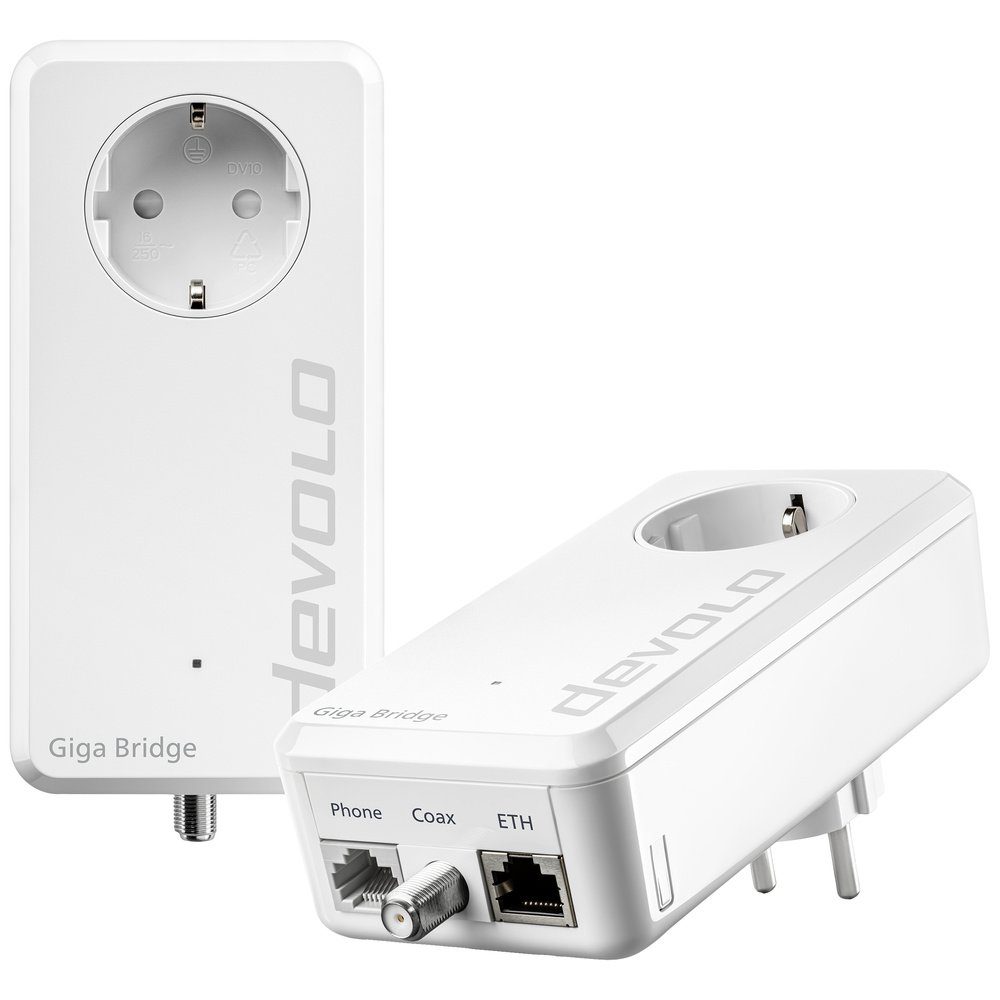 DEVOLO Devolo Giga Bridge Coax Netzwerkadapter 8860 EU IP-Bridge, Glasfaser 1 Reichweitenverstärker