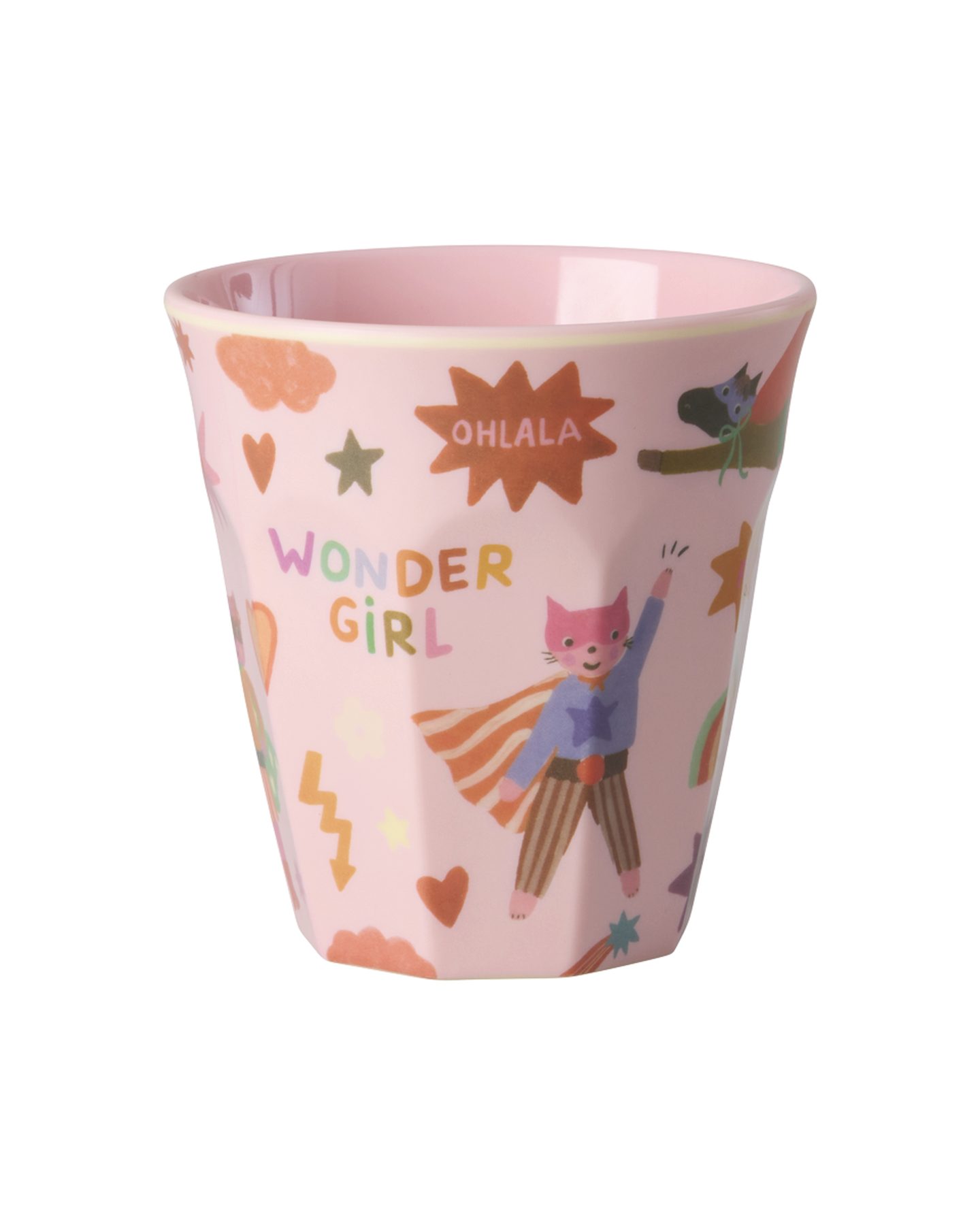 rice Becher Rice Melamin Medium Becher - Super Hero Rosa 250ml, 1-tlg., Melamin