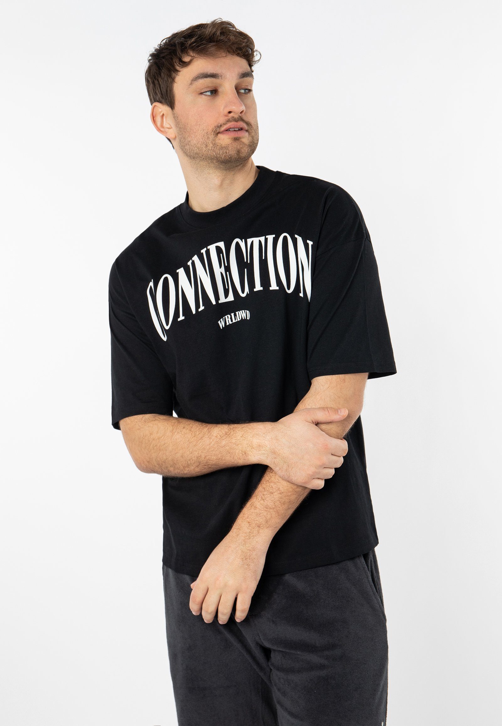 Aufdruck T-Shirt T-Shirt SUBLEVEL mit black1 Oversize