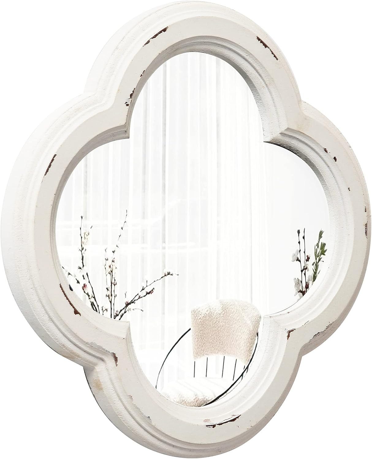 Sintosin Wanddekoobjekt Vintage Farmhouse Wandspiegel Quatrefoil 22,5 cm We günstig online kaufen