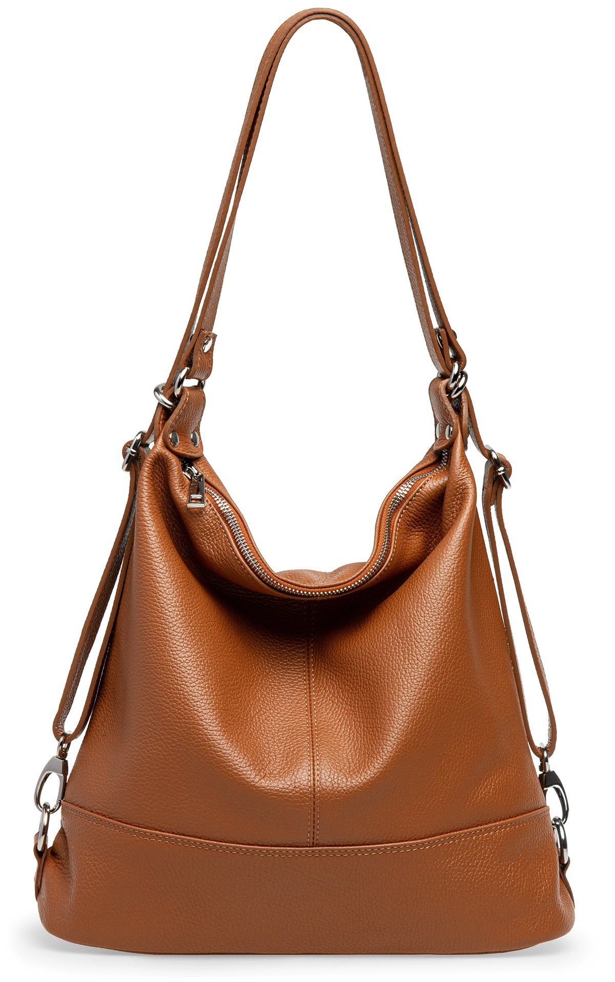 Schultertasche 2 in 1 Rucksack Damen Leder Tasche - PREMIUM LINE - Modell No.796