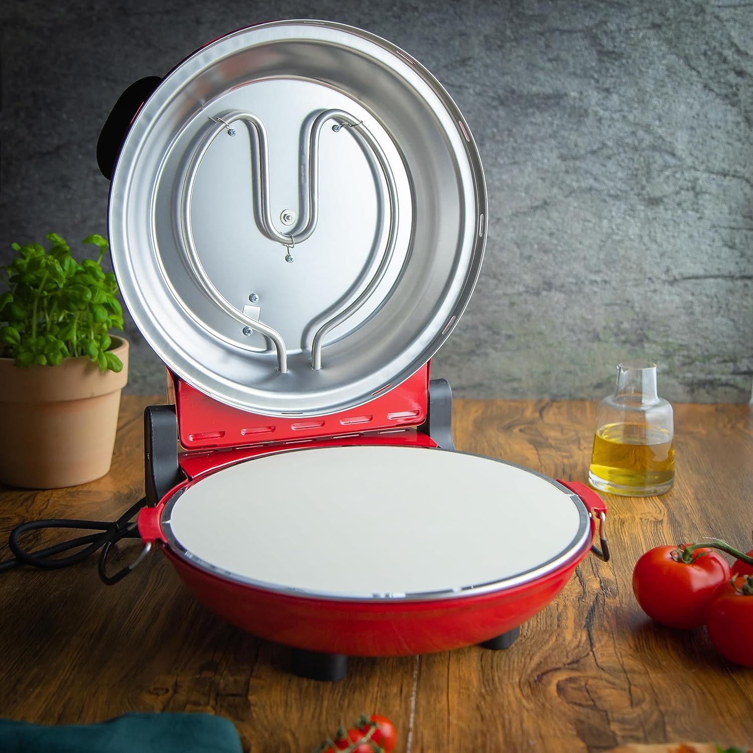 Küchenprofi Pizzaofen Pizza Maker NAPOLI, mit Pizzastein, für Ø 29 cm Pizzen in 4 Min, 1200, erreicht Temperaturen bis zu 400°C