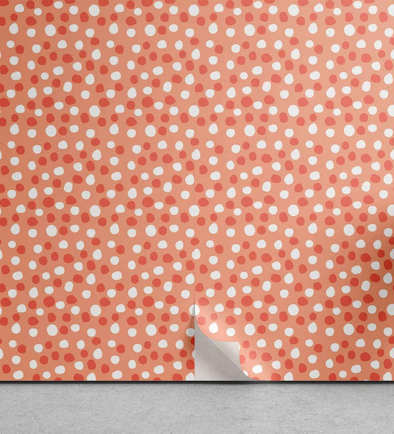 Abakuhaus Vinyltapete selbstklebendes Wohnzimmer Küchenakzent, Retro Pastell-deformierte Kreise
