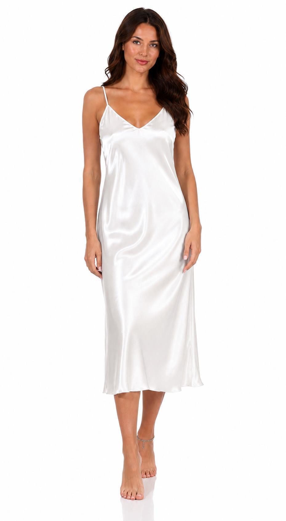 EloModa Negligé Damen Negligé Nachtwäsche Nachtkleid Dessous Satin; S M L XL 2XL (1-tlg)