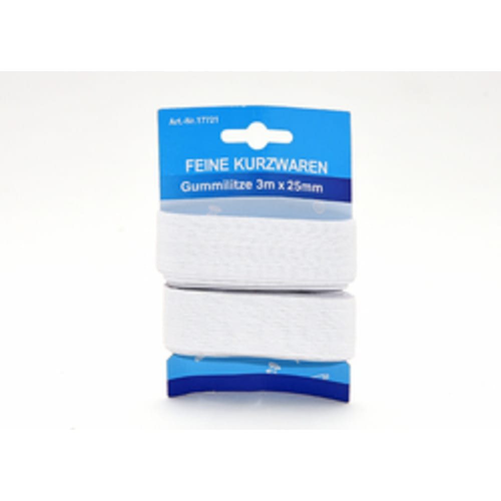 Gummiband Gummiband weiß 3000 mm, 25 mm breit – Elastisches Nähzubehör