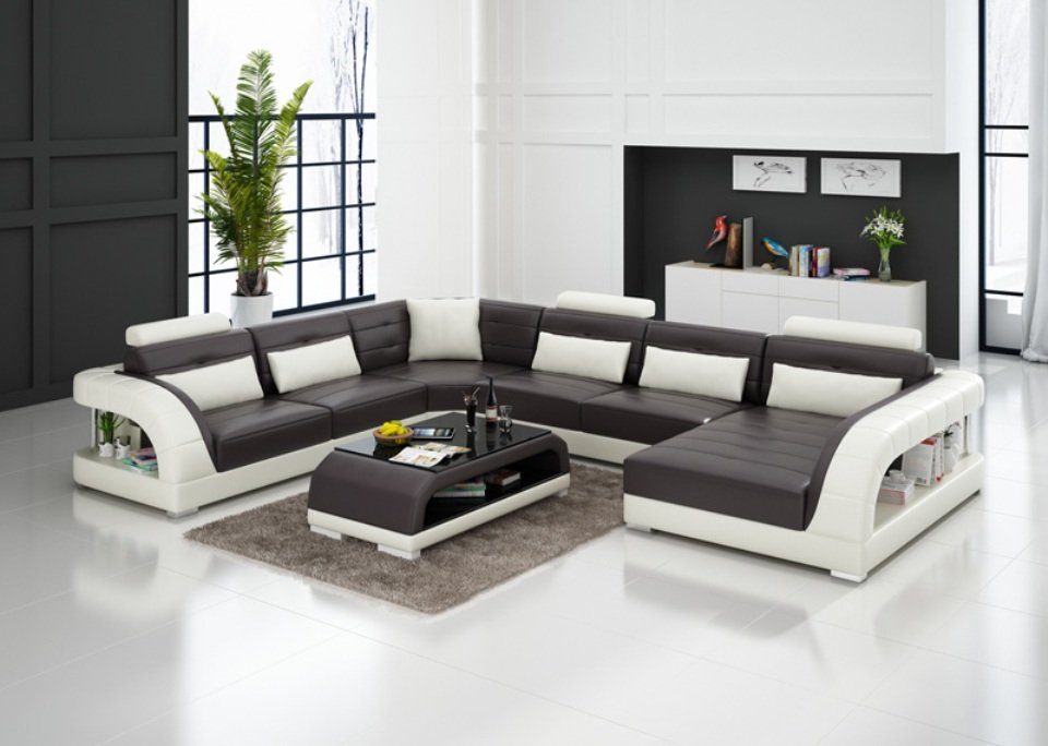 Ecksofa, Ecksofa Sofa Design Wohnlandschaft Couch Modern Ledersofa JVmoebel Eck