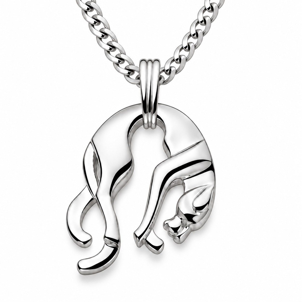 Kettenanhänger Panther Anhänger Royal 925er Sterling Silber, Ösensenbreite 5mm