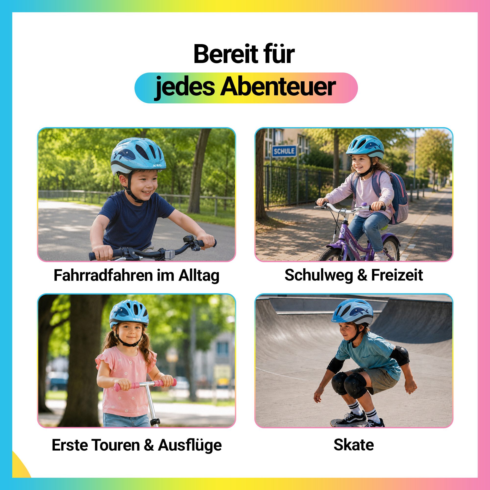 KED Fahrradhelm Meggy II Trend Kinderhelm, LED Rücklicht, MaxShell Technologie Und Präzise Größenverstellung – Bild 5 von 5