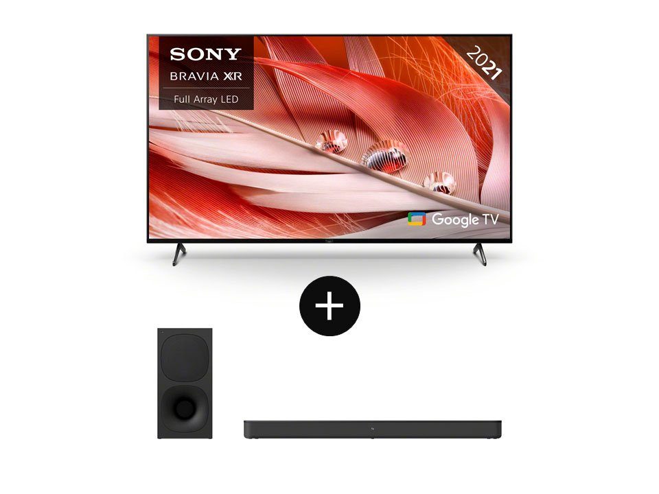 Sony XR-55X90J LED-Fernseher (139 cm/55 Zoll, 4K Ultra HD, Android TV,  Google TV, Smart-TV, inkl. HT-SD40 2.1 Soundbar)