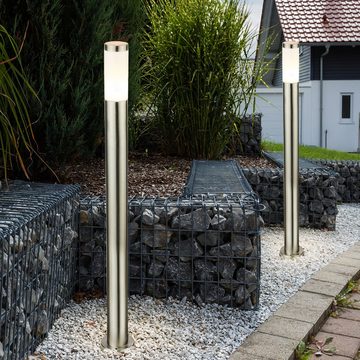 etc-shop LED Außen-Stehlampe, Leuchtmittel inklusive, Warmweiß, 2er Set LED Stand Lampen Garten Weg Beleuchtungen Terrassen