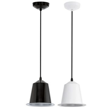 etc-shop LED Pendelleuchte, Leuchtmittel inklusive, Warmweiß, LED Hängeleuchte Pendelleuchte Esszimmer schwarz weiß Stahl 2er Set