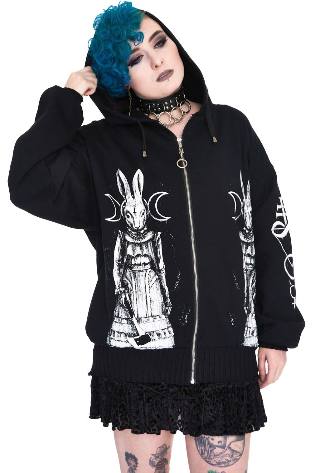 Jawbreaker Kapuzensweatshirt The Shining Rabbit Hoodie Gothic Goth Grufti Hase Okkult