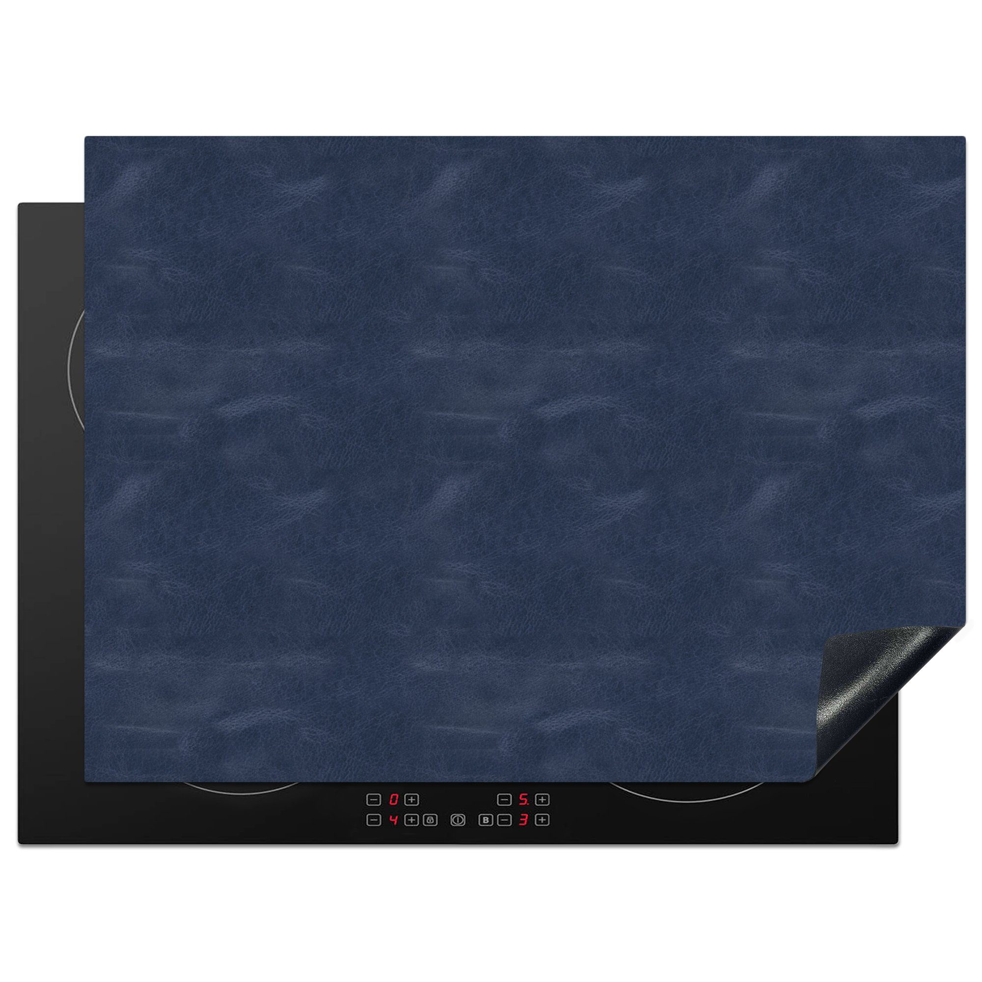 70x52 Herdblende-/Abdeckplatte Induktionsschutz Ceranfeldabdeckung - Arbeitsfläche Mobile Blau - (1 tlg), MuchoWow Vinyl, Tiere, nutzbar, - Leder cm,