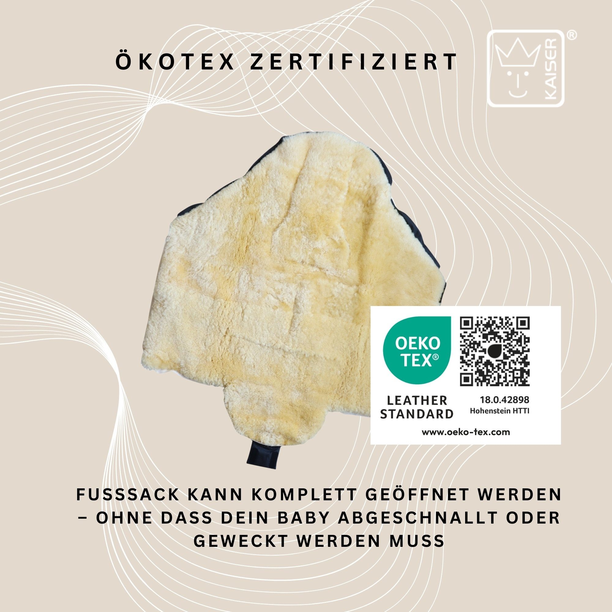 Kaiser Fußsack Iglu 2.0 Lammfell Kinderwagen Fußsack